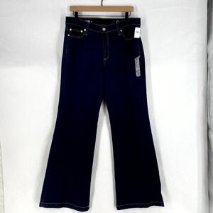 Gap 1969 Authentic Flare Jeans Womens 32 Blue Denim Cotton Stretch Mid Rise